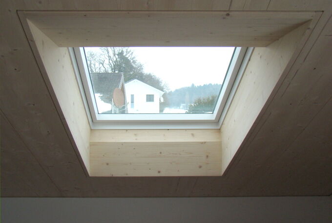 Innenansicht eines eigebauten Dachfensters