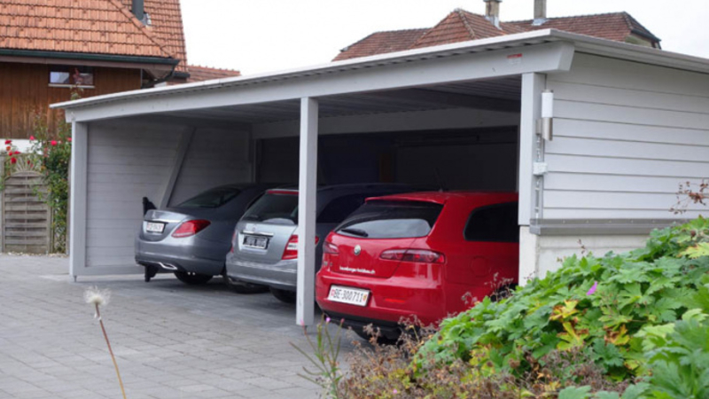Die Position und Grösse vom Carport