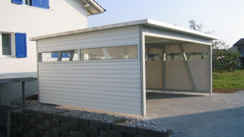 Material Holz für einen Carport